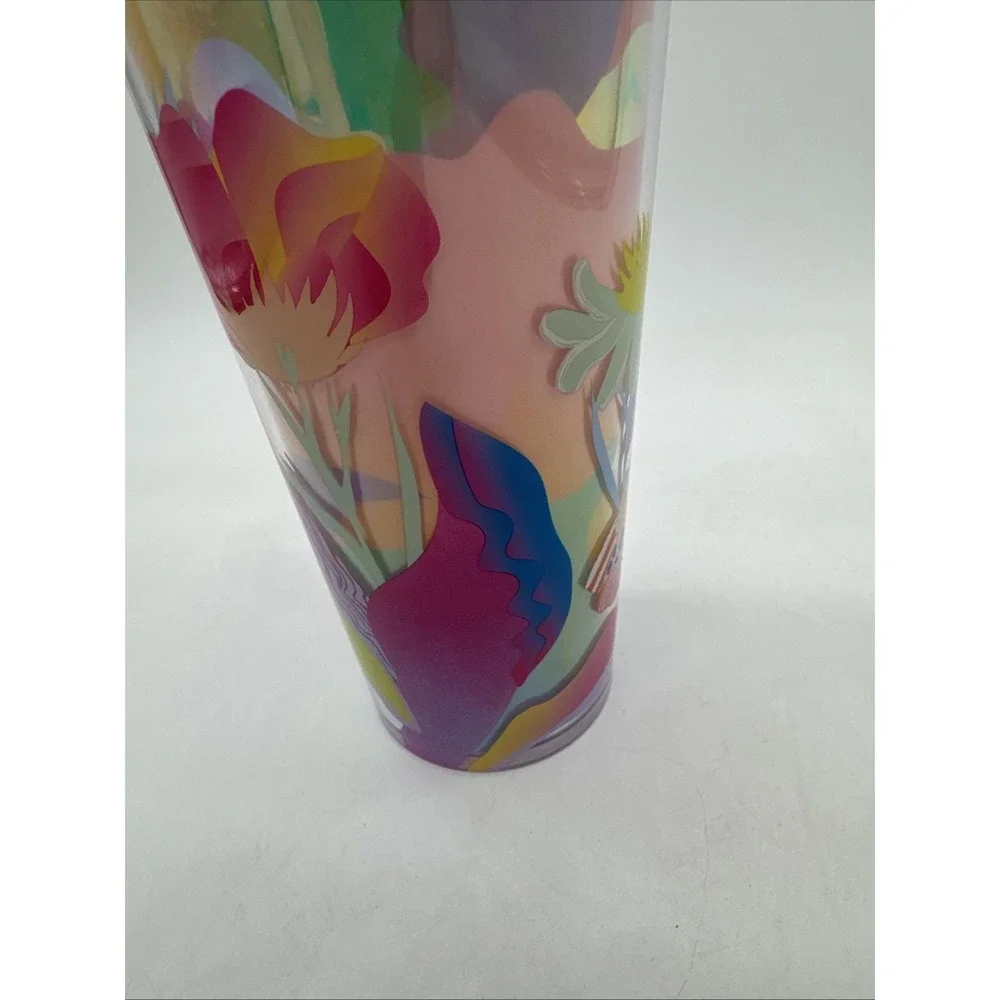 2024 Starbucks Summer Flower Field Straw Topper Venti 24 Oz Cold Cup Tumbler